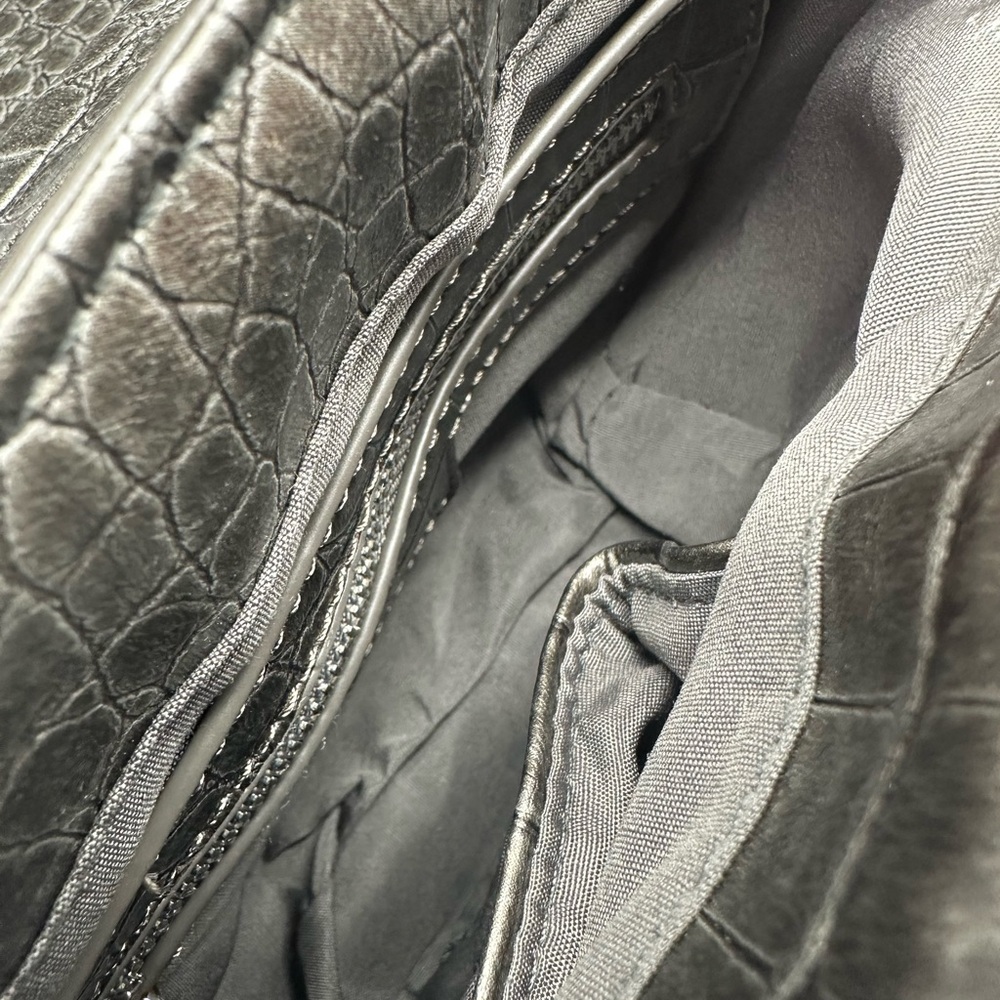 BEBE | Croc Embossed Gray Crossbody Bag NWT - Picture 3 of 4
